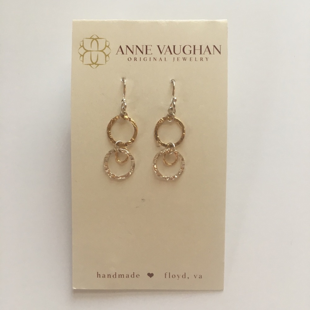 Anne Vaughan handmade gold and silver earrings
